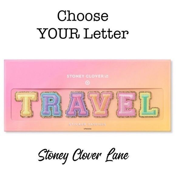 Stoney Clover Lane Letters T R A V E L Varsity Patch - Picture 1 of 8